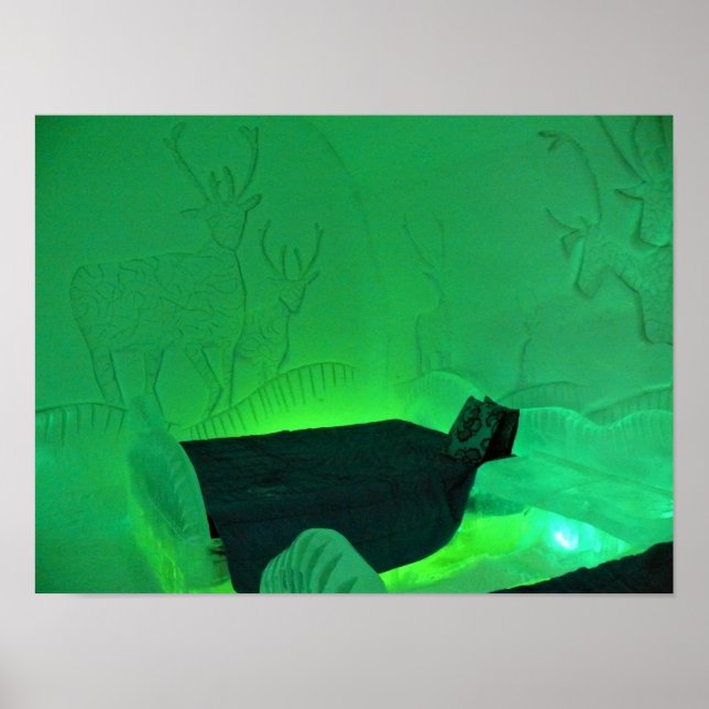 Elk Room at Hotel de Glace, Quebec, Canada Poster (Front)
