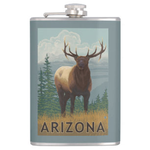 Elk SceneArizona Hip Flask