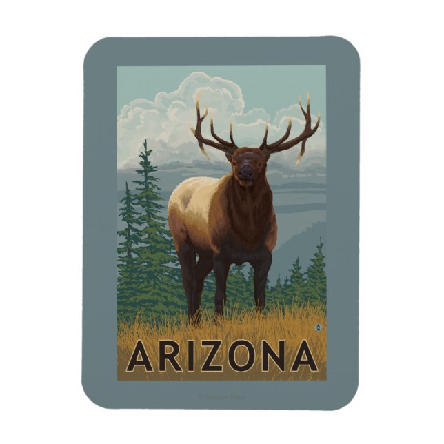 Elk SceneArizona Magnet (Vertical)