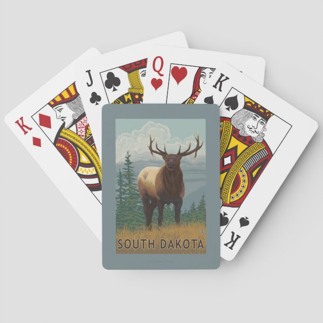 Elk SceneSouth Dakota Playing Cards (Back)