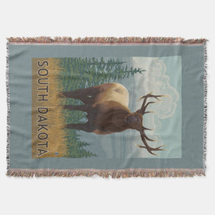 Elk SceneSouth Dakota Throw Blanket