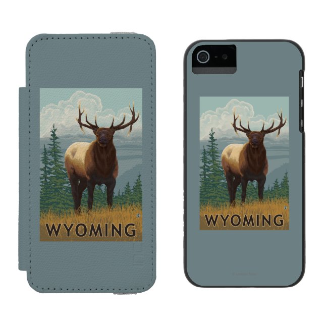 Elk SceneWyoming Incipio iPhone Wallet Case (Side by Side)