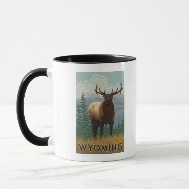 Elk SceneWyoming Mug (Left)