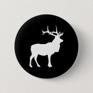 Elk Silhouette 6 Cm Round Badge