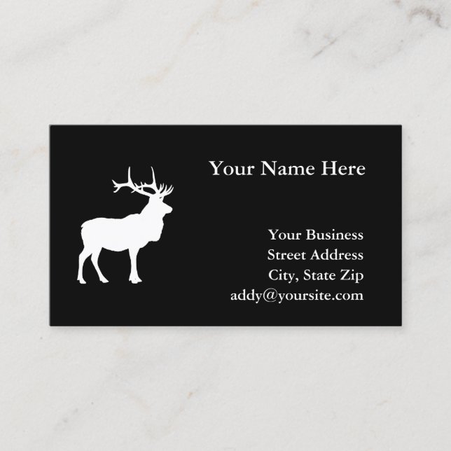 Elk Silhouette Business Card (Front)
