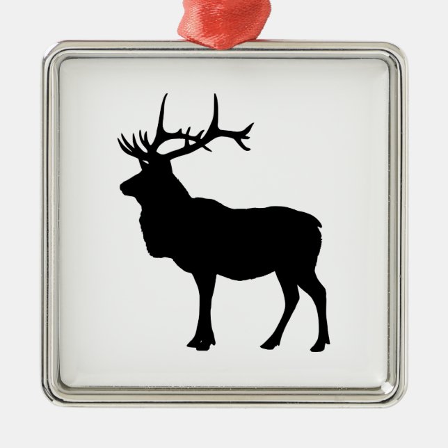 Elk Silhouette Metal Tree Decoration (Front)