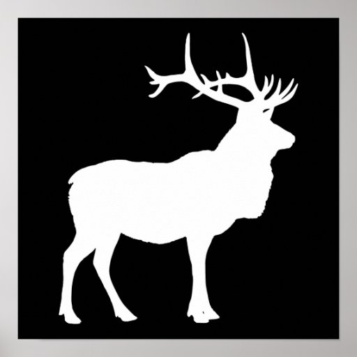 Elk Silhouette Print | Zazzle