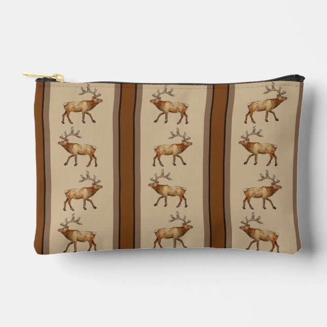 Elk Stripe Zipper Pouch (Front)