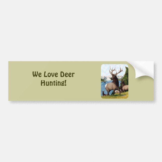 Elk Wapiti Bumper Sticker (Front)