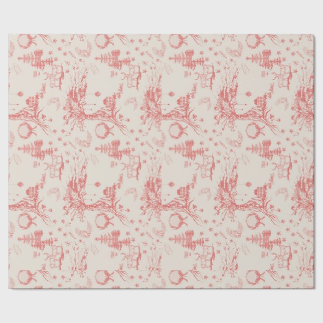 Elk Woods French Toile Wrapping Paper (Seam)