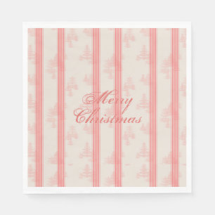 Elk Woods & Stripe in Coral w/ Personalisation Napkin