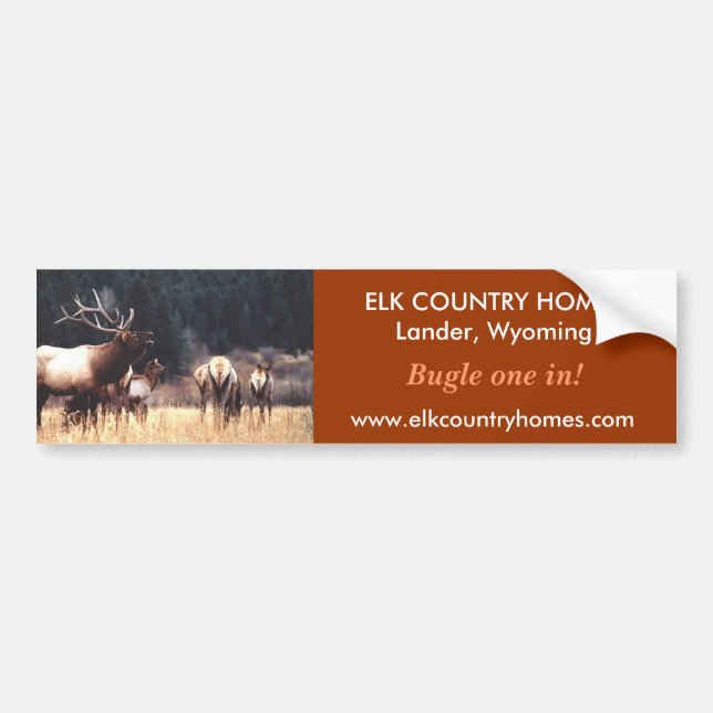 Elk, www.elkcountryhomes.com, ELK ... - Customised Bumper Sticker (Front)