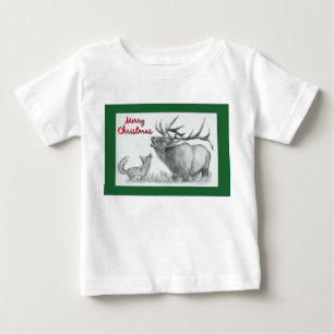 Elkand Fox for Christmas Baby T-Shirt