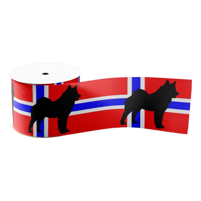 elkie silo on norway-flag grosgrain ribbon (Spool)