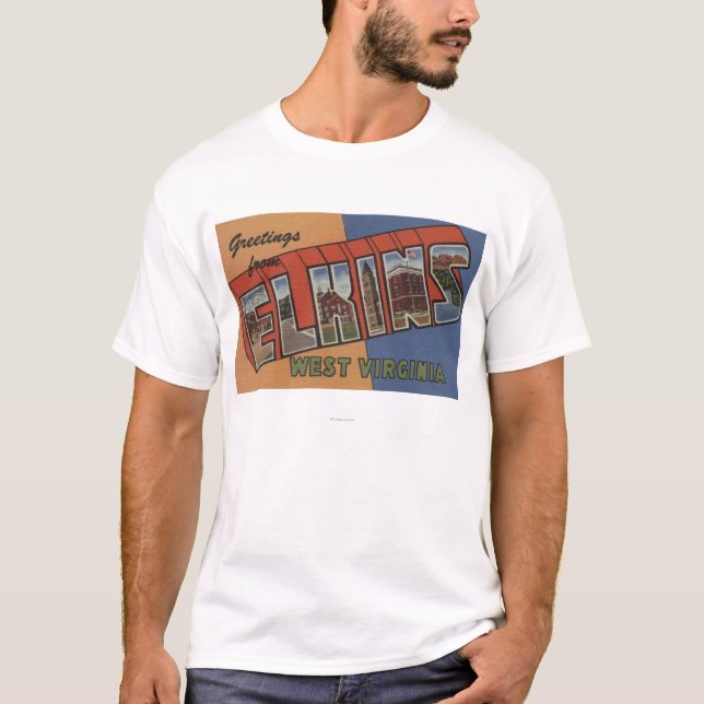 Elkins, West Virginia - Large Letter Scenes T-Shirt (Front)