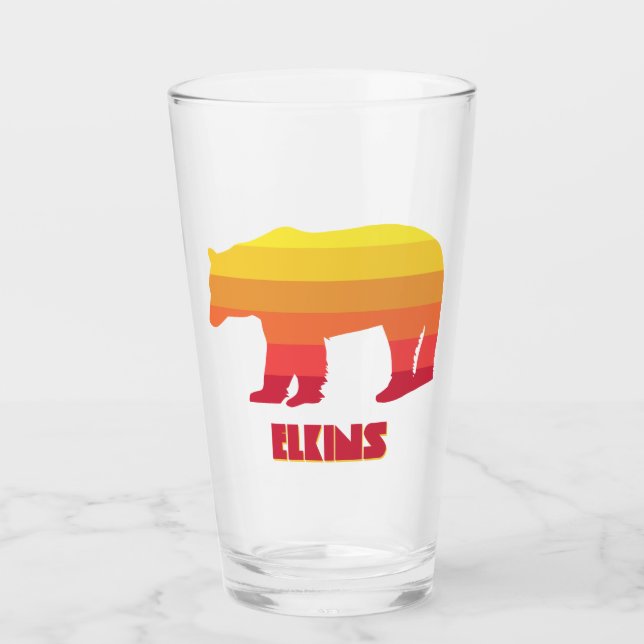 Elkins West Virginia Rainbow Bear Glass (Front)