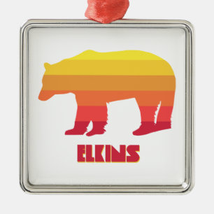 Elkins West Virginia Rainbow Bear Metal Tree Decoration
