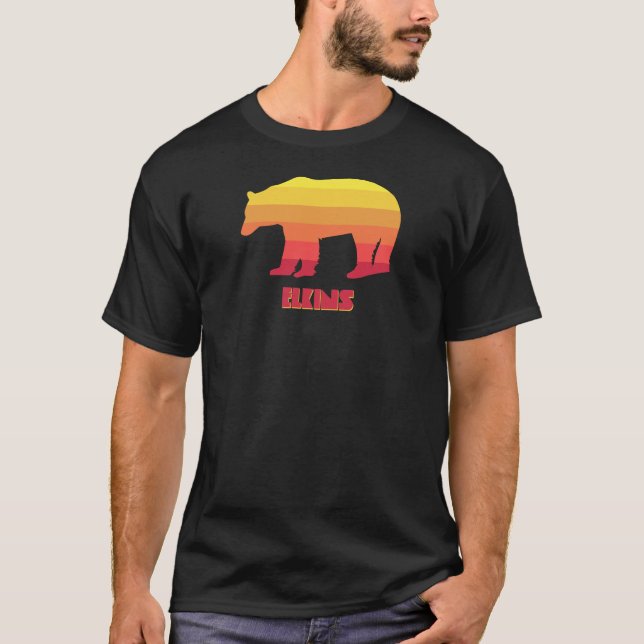 Elkins West Virginia Rainbow Bear T-Shirt (Front)