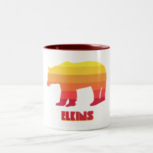 Elkins West Virginia Rainbow Bear Two-Tone Coffee Mug