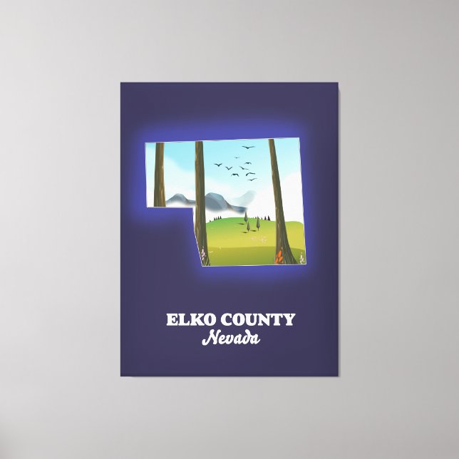 Elko County Nevada map Canvas Print (Front)