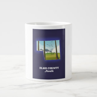 Elko County Nevada map Large Coffee Mug