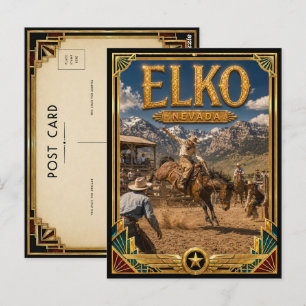 Elko Nevada Vintage Art Deco Golden Age Postcard