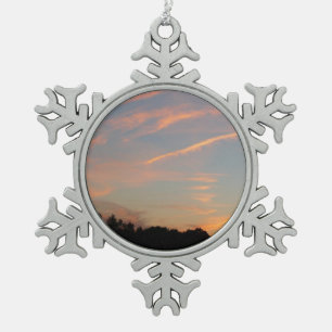 Elkridge Sunset Maryland Landscape Snowflake Pewter Christmas Ornament