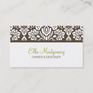 Ella #3 Brown Damask Chic Business Card