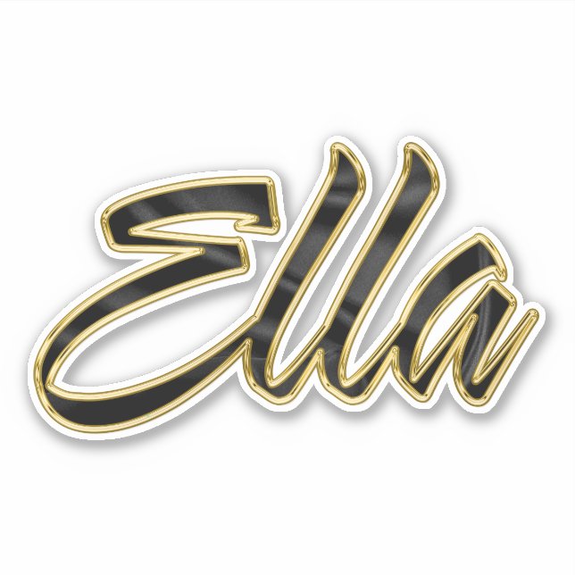 Ella black gold lettering decal sticker (Front)