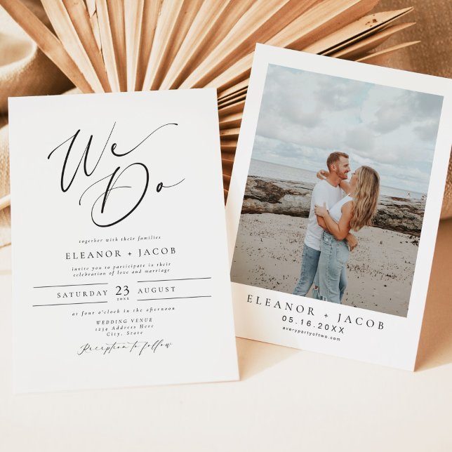 ELLA Elegant Minimalist Script Photo Wedding Invitation (Creator Uploaded)