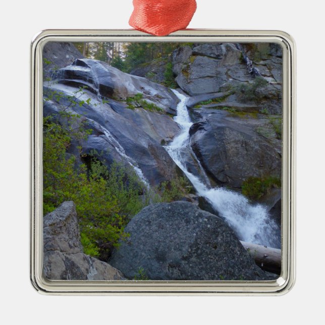 Ella Falls at Sequoia National Park Metal Tree Decoration (Front)