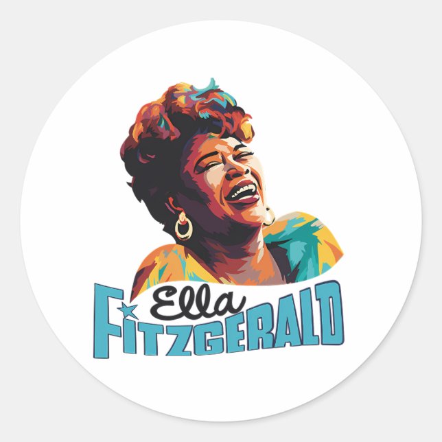 Ella Fitzgerald Classic Round Sticker (Front)