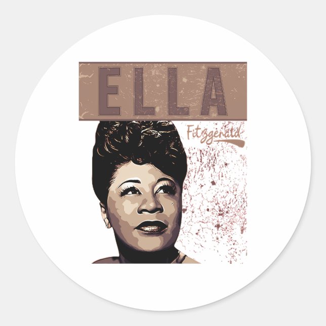 Ella Fitzgerald Classic Round Sticker (Front)