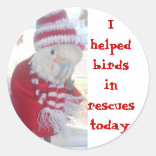 Ella I helped birds in rescues today Classic Round Sticker