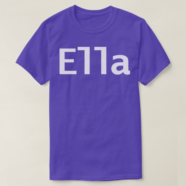 Ella Minimal Typography White Text T-Shirt (Design Front)