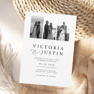 ELLA Modern Photo Collage Wedding  Invitation