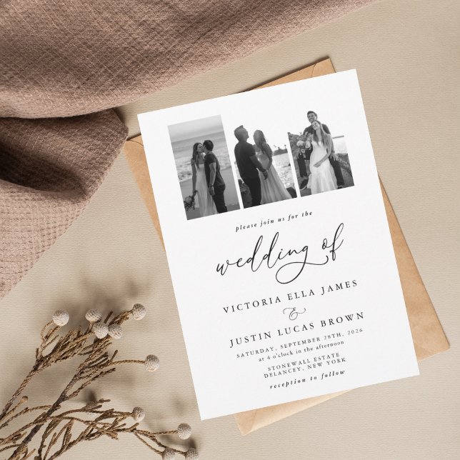 ELLA Modern Photo Collage Wedding Invitation (Creator Uploaded)