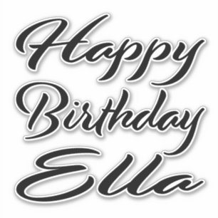 Ella name first name black Sticker birthday
