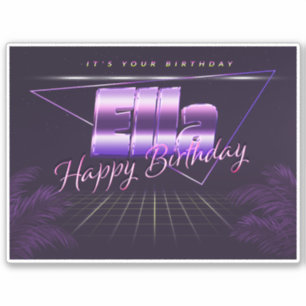 Ella Name First name lila retro Sticker Birthday