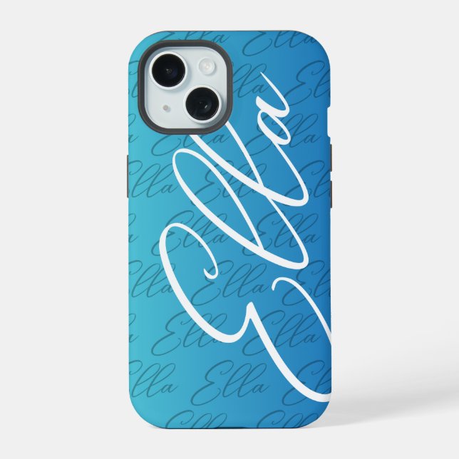 Ella Repeating Name Pattern Design iPhone 15 Case (Back)