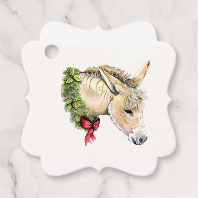 Ella the Christmas Donkey Favour Tags (Front)