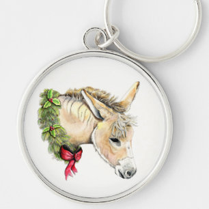 Ella the Christmas Donkey Key Ring