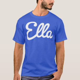 Ella Typography White Cursive Script T-Shirt