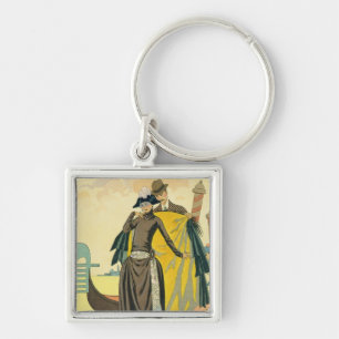 Elle et Lui, 1921 (pochoir print) Key Ring