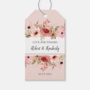ELLE Pink Flower Elegant Wedding Gift Tags