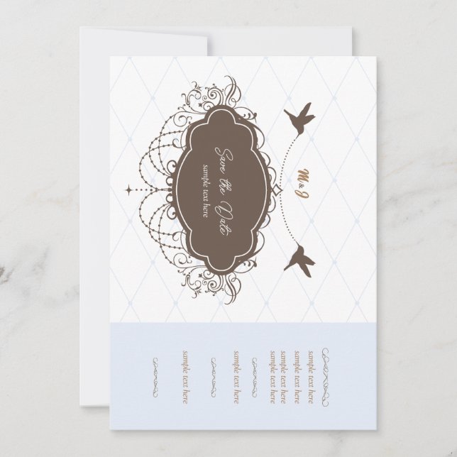 Ellegant save the date wedding invitation (Front)