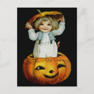 Ellen H. Clapsaddle: Boy in Pumpkin Postcard