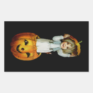 Ellen H. Clapsaddle: Boy in Pumpkin Rectangular Sticker