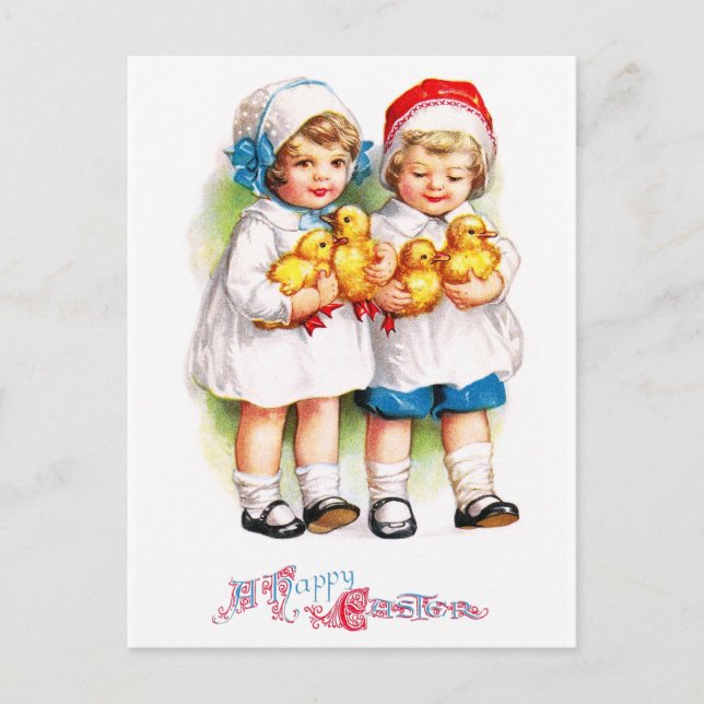 Ellen H. Clapsaddle: Children with Ducklings Postcard (Front)