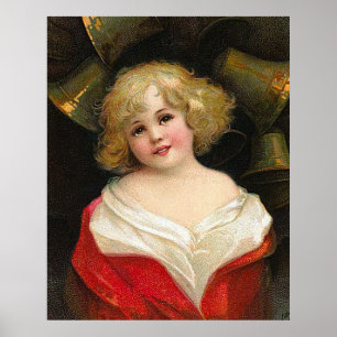 Ellen H. Clapsaddle - Christmas Girl with Bells Poster